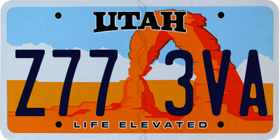 UT license plate Z773VA