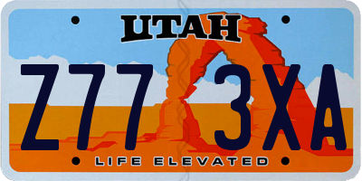UT license plate Z773XA