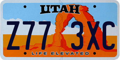 UT license plate Z773XC