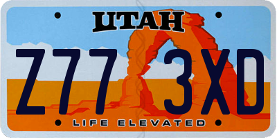 UT license plate Z773XD