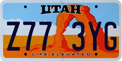 UT license plate Z773YG