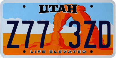 UT license plate Z773ZD