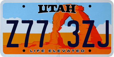 UT license plate Z773ZJ