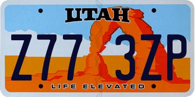 UT license plate Z773ZP