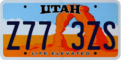 UT license plate Z773ZS