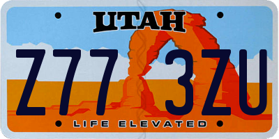 UT license plate Z773ZU