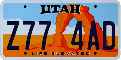 UT license plate Z774AD