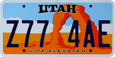 UT license plate Z774AE