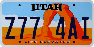 UT license plate Z774AI