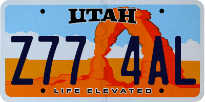 UT license plate Z774AL