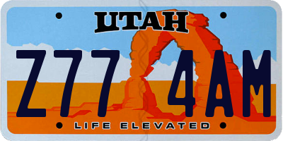 UT license plate Z774AM