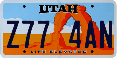 UT license plate Z774AN