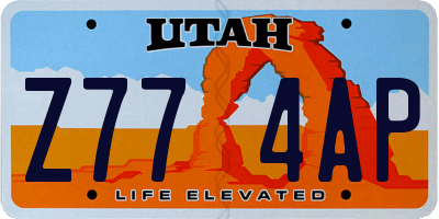 UT license plate Z774AP