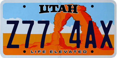UT license plate Z774AX