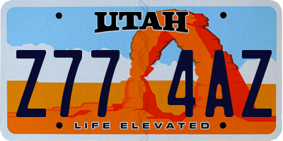 UT license plate Z774AZ