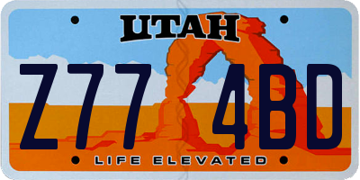 UT license plate Z774BD