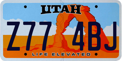 UT license plate Z774BJ