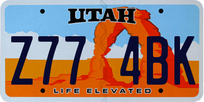 UT license plate Z774BK