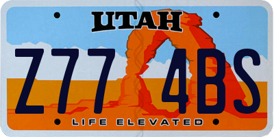 UT license plate Z774BS