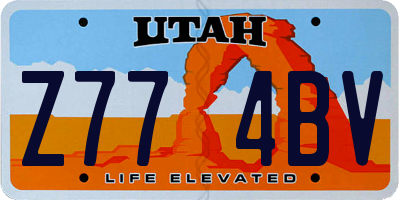 UT license plate Z774BV