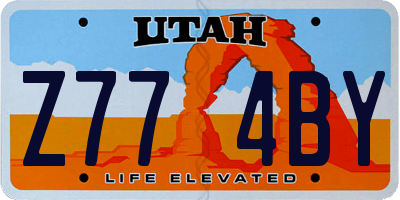 UT license plate Z774BY