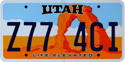 UT license plate Z774CI