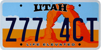 UT license plate Z774CT