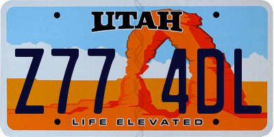 UT license plate Z774DL
