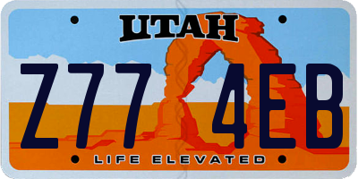 UT license plate Z774EB