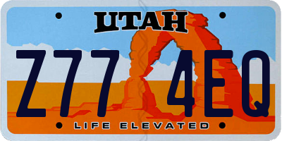 UT license plate Z774EQ