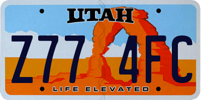UT license plate Z774FC