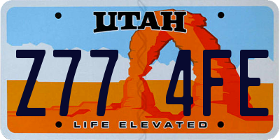 UT license plate Z774FE