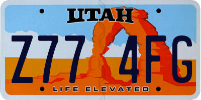 UT license plate Z774FG