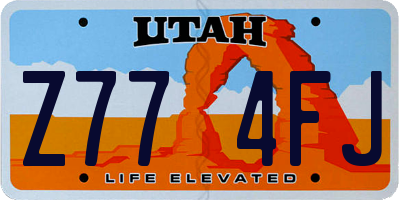 UT license plate Z774FJ