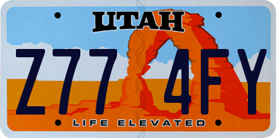 UT license plate Z774FY