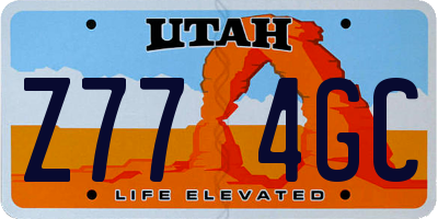 UT license plate Z774GC