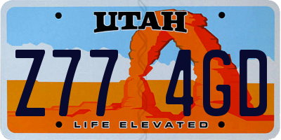 UT license plate Z774GD