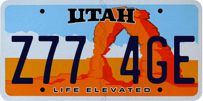 UT license plate Z774GE