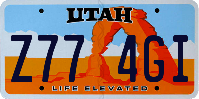 UT license plate Z774GI