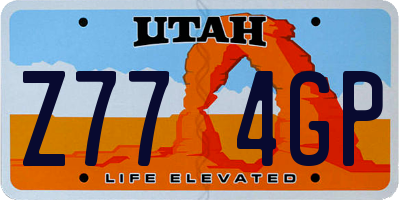UT license plate Z774GP