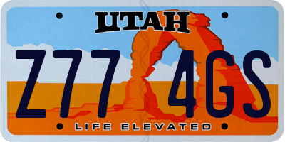 UT license plate Z774GS