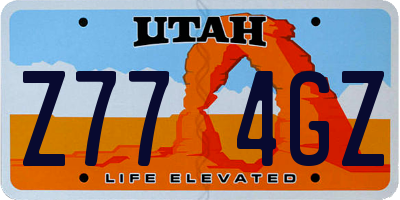 UT license plate Z774GZ