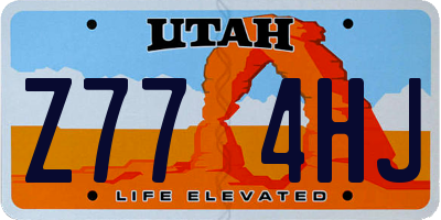 UT license plate Z774HJ