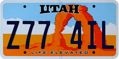 UT license plate Z774IL