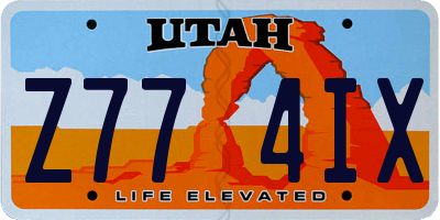 UT license plate Z774IX