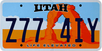 UT license plate Z774IY