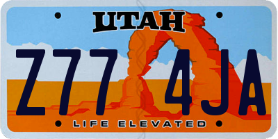 UT license plate Z774JA