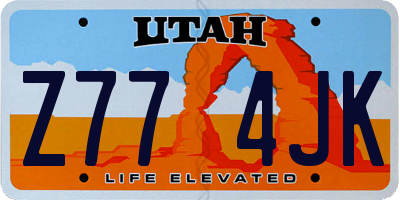 UT license plate Z774JK