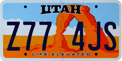 UT license plate Z774JS