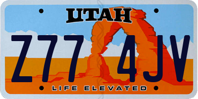 UT license plate Z774JV